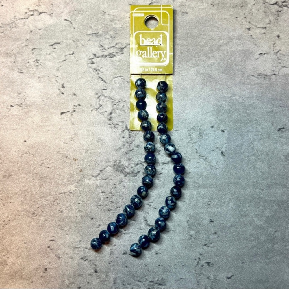 COPY - NWT Blue Reconstituted Shell Round Beads